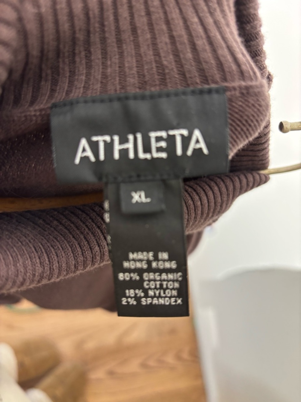Athleta Mock Neck Long Sleeve Sweater in Brown Size XL - Picture 6 of 7